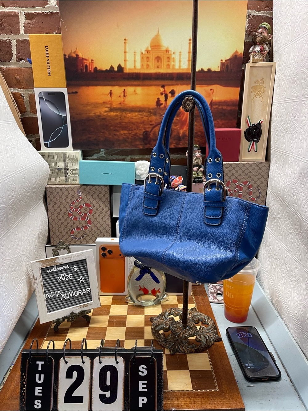 Tignanello Blue Genuine Leather Purse